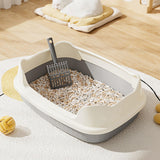 Maxbell Cat Litter Box Litter Basin for Indoor Cats Sturdy Splashproof Low Entry Gray