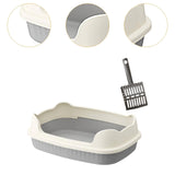 Maxbell Cat Litter Box Litter Basin for Indoor Cats Sturdy Splashproof Low Entry Gray