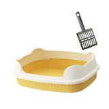 Maxbell Cat Litter Box Litter Basin for Indoor Cats Sturdy Splashproof Low Entry Yellow