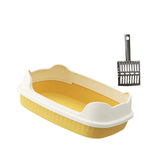 Maxbell Cat Litter Box Litter Basin for Indoor Cats Sturdy Splashproof Low Entry Yellow