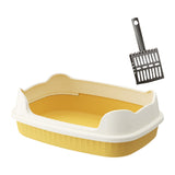 Maxbell Cat Litter Box Litter Basin for Indoor Cats Sturdy Splashproof Low Entry Yellow