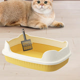 Maxbell Cat Litter Box Litter Basin for Indoor Cats Sturdy Splashproof Low Entry Yellow