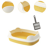 Maxbell Cat Litter Box Litter Basin for Indoor Cats Sturdy Splashproof Low Entry Yellow