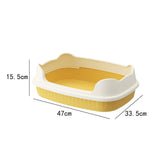 Maxbell Cat Litter Box Litter Basin for Indoor Cats Sturdy Splashproof Low Entry Yellow