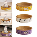 Maxbell Round Cat Scratching Board Luxury Pet Cat Lounge Bed for Cats Grinding Claws Yellow