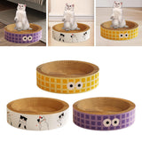 Maxbell Round Cat Scratching Board Luxury Pet Cat Lounge Bed for Cats Grinding Claws Yellow