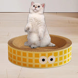 Maxbell Round Cat Scratching Board Luxury Pet Cat Lounge Bed for Cats Grinding Claws Yellow