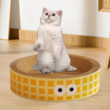 Maxbell Round Cat Scratching Board Luxury Pet Cat Lounge Bed for Cats Grinding Claws Yellow