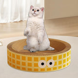 Maxbell Round Cat Scratching Board Luxury Pet Cat Lounge Bed for Cats Grinding Claws Yellow