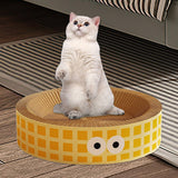 Maxbell Round Cat Scratching Board Luxury Pet Cat Lounge Bed for Cats Grinding Claws Yellow