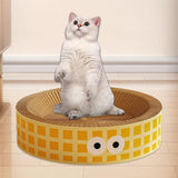 Maxbell Round Cat Scratching Board Luxury Pet Cat Lounge Bed for Cats Grinding Claws Yellow