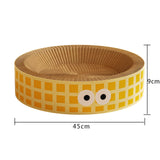 Maxbell Round Cat Scratching Board Luxury Pet Cat Lounge Bed for Cats Grinding Claws Yellow