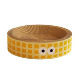 Maxbell Round Cat Scratching Board Luxury Pet Cat Lounge Bed for Cats Grinding Claws Yellow