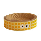 Maxbell Round Cat Scratching Board Luxury Pet Cat Lounge Bed for Cats Grinding Claws Yellow