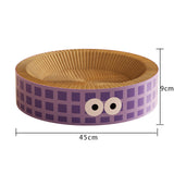 Maxbell Round Cat Scratching Board Luxury Pet Cat Lounge Bed for Cats Grinding Claws Violet