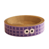 Maxbell Round Cat Scratching Board Luxury Pet Cat Lounge Bed for Cats Grinding Claws Violet