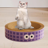 Maxbell Round Cat Scratching Board Luxury Pet Cat Lounge Bed for Cats Grinding Claws Violet