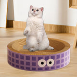 Maxbell Round Cat Scratching Board Luxury Pet Cat Lounge Bed for Cats Grinding Claws Violet