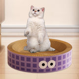 Maxbell Round Cat Scratching Board Luxury Pet Cat Lounge Bed for Cats Grinding Claws Violet