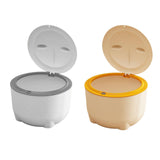 Maxbell Hooded Cat Litter Bin with Lid Portable Dog Trash Trash Can for Small Animals White
