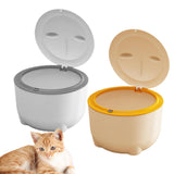 Maxbell Hooded Cat Litter Bin with Lid Portable Dog Trash Trash Can for Small Animals White