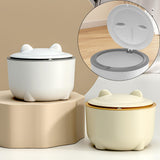 Maxbell Hooded Cat Litter Bin with Lid Portable Dog Trash Trash Can for Small Animals White
