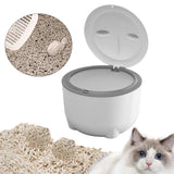 Maxbell Hooded Cat Litter Bin with Lid Portable Dog Trash Trash Can for Small Animals White