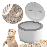 Maxbell Hooded Cat Litter Bin with Lid Portable Dog Trash Trash Can for Small Animals White