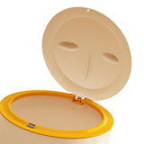 Maxbell Hooded Cat Litter Bin with Lid Portable Dog Trash Trash Can for Small Animals Beige