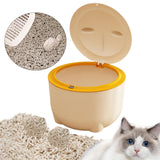 Maxbell Hooded Cat Litter Bin with Lid Portable Dog Trash Trash Can for Small Animals Beige