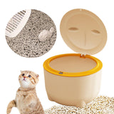 Maxbell Hooded Cat Litter Bin with Lid Portable Dog Trash Trash Can for Small Animals Beige