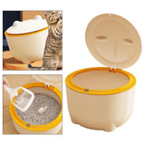 Maxbell Hooded Cat Litter Bin with Lid Portable Dog Trash Trash Can for Small Animals Beige