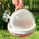 Maxbell 2x Hamster Carrier Cage Pet Outgoing Cage for Dwarf Hamster Outdoor Squirrel Pink