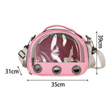 Maxbell Hamster Carrier Bag Squirrel Large Transparent Window Guinea Pig Carrier Bag L Pink
