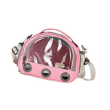 Maxbell Hamster Carrier Bag Squirrel Large Transparent Window Guinea Pig Carrier Bag L Pink
