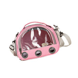 Maxbell Hamster Carrier Bag Squirrel Large Transparent Window Guinea Pig Carrier Bag L Pink