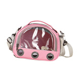 Maxbell Hamster Carrier Bag Squirrel Large Transparent Window Guinea Pig Carrier Bag L Pink