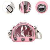 Maxbell Hamster Carrier Bag Squirrel Large Transparent Window Guinea Pig Carrier Bag L Pink