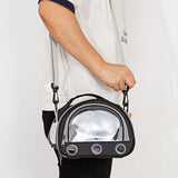 Maxbell Hamster Carrier Bag Squirrel Large Transparent Window Guinea Pig Carrier Bag S Black