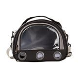 Maxbell Hamster Carrier Bag Squirrel Large Transparent Window Guinea Pig Carrier Bag S Black