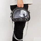 Maxbell Hamster Carrier Bag Squirrel Large Transparent Window Guinea Pig Carrier Bag S Black