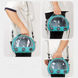 Maxbell Hamster Carrier Bag Squirrel Large Transparent Window Guinea Pig Carrier Bag L Blue