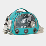 Maxbell Hamster Carrier Bag Squirrel Large Transparent Window Guinea Pig Carrier Bag L Blue