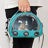 Maxbell Hamster Carrier Bag Squirrel Large Transparent Window Guinea Pig Carrier Bag L Blue