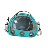 Maxbell Hamster Carrier Bag Squirrel Large Transparent Window Guinea Pig Carrier Bag L Blue