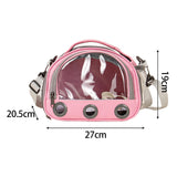 Maxbell Hamster Carrier Bag Squirrel Large Transparent Window Guinea Pig Carrier Bag S Pink