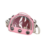 Maxbell Hamster Carrier Bag Squirrel Large Transparent Window Guinea Pig Carrier Bag S Pink