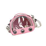 Maxbell Hamster Carrier Bag Squirrel Large Transparent Window Guinea Pig Carrier Bag S Pink