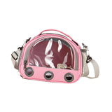 Maxbell Hamster Carrier Bag Squirrel Large Transparent Window Guinea Pig Carrier Bag S Pink
