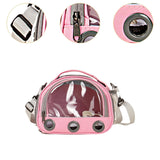 Maxbell Hamster Carrier Bag Squirrel Large Transparent Window Guinea Pig Carrier Bag S Pink